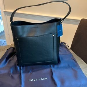 Cole Haan black bucket purse